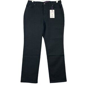 Gloria Vanderbilt  Women's Black Denim Jeans Size 16P Slim Fit High Rise Stretch